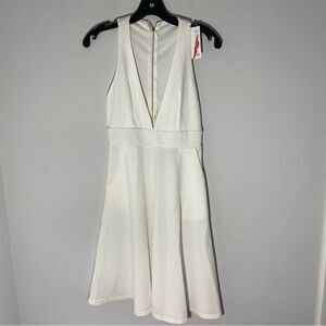 Ebuytide Women’s Deep V Neck A Line Mini Dress